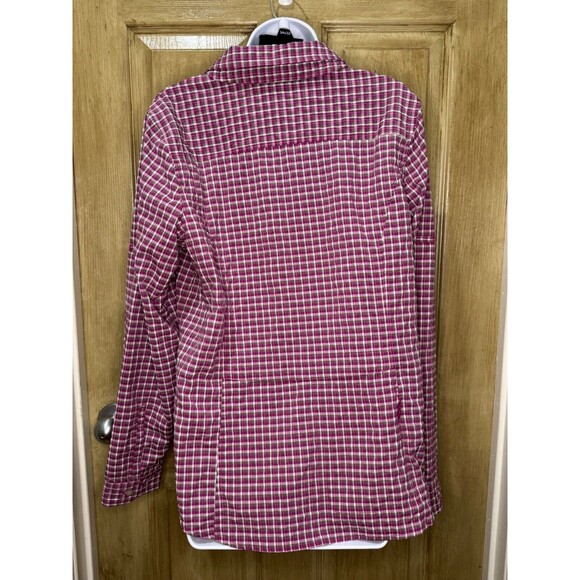 L.L. Bean Button Up Shirt Women’s Large Plaid Zip Pocket Vent Fishing/Hiking - Picture 2 of 9